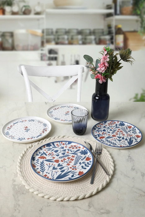 Hermia Juego de platos para postres Multicolor (4 piezas) de 22 cm